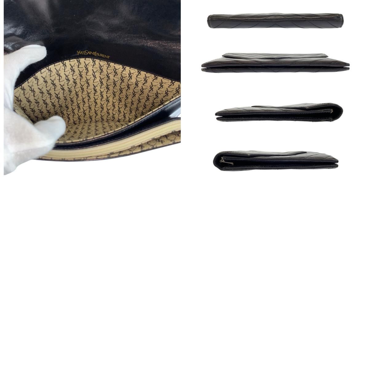 Saint Laurent Vintage Stitch Black Clutch — view 9