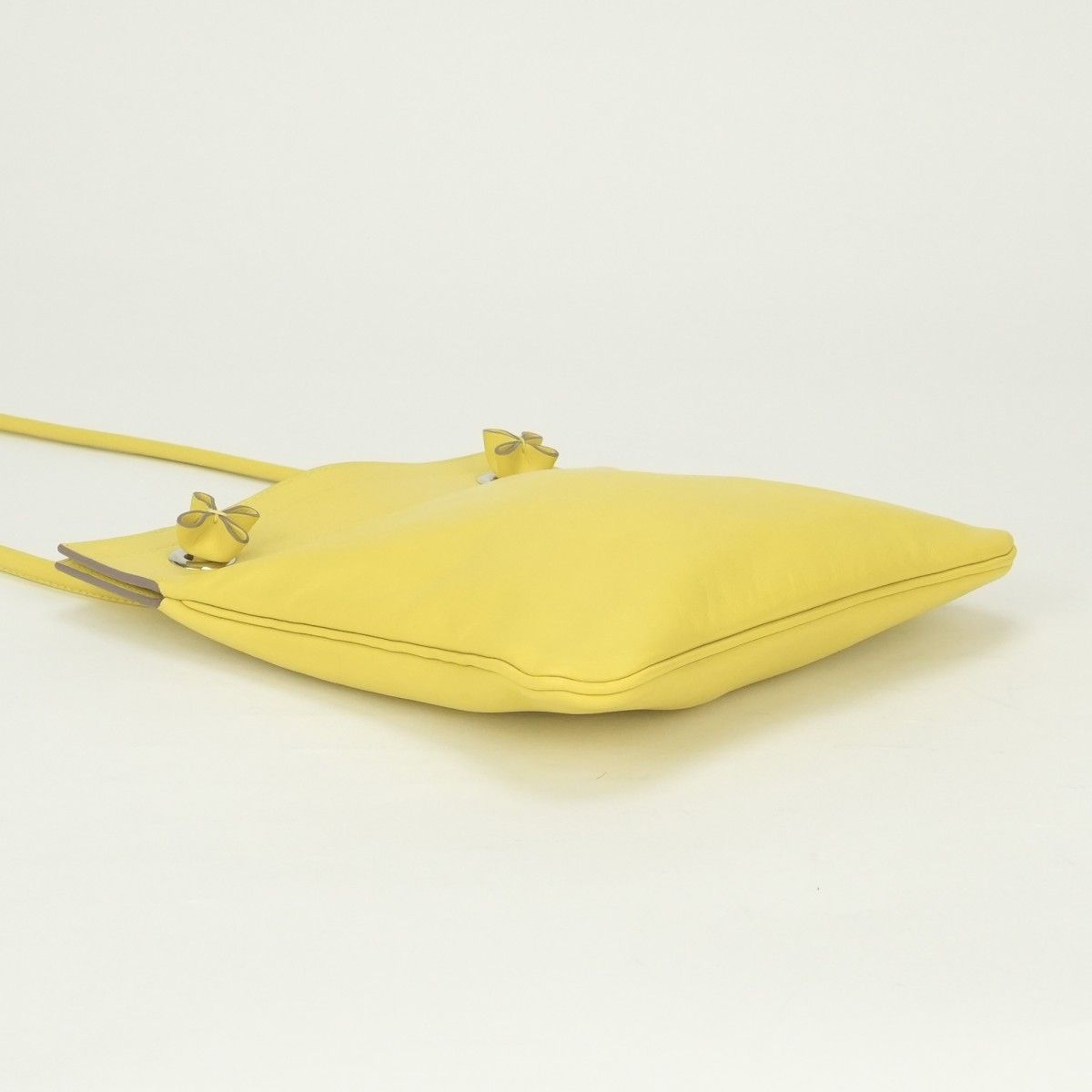 Hermes Aline Mini Shoulder Bag Swift Lime Yellow Silver Veau — view 6