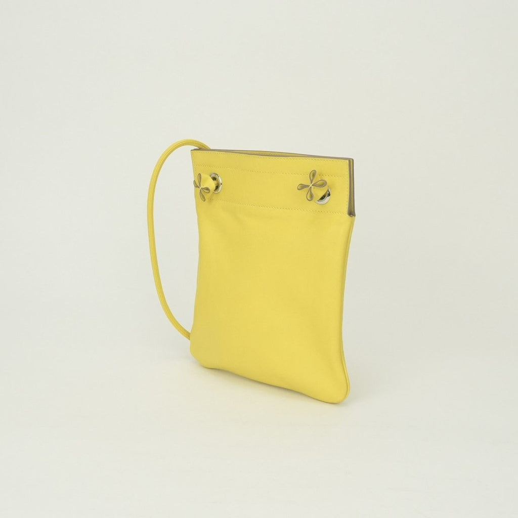 Hermes Aline Mini Shoulder Bag Swift Lime Yellow Silver Veau — view 2
