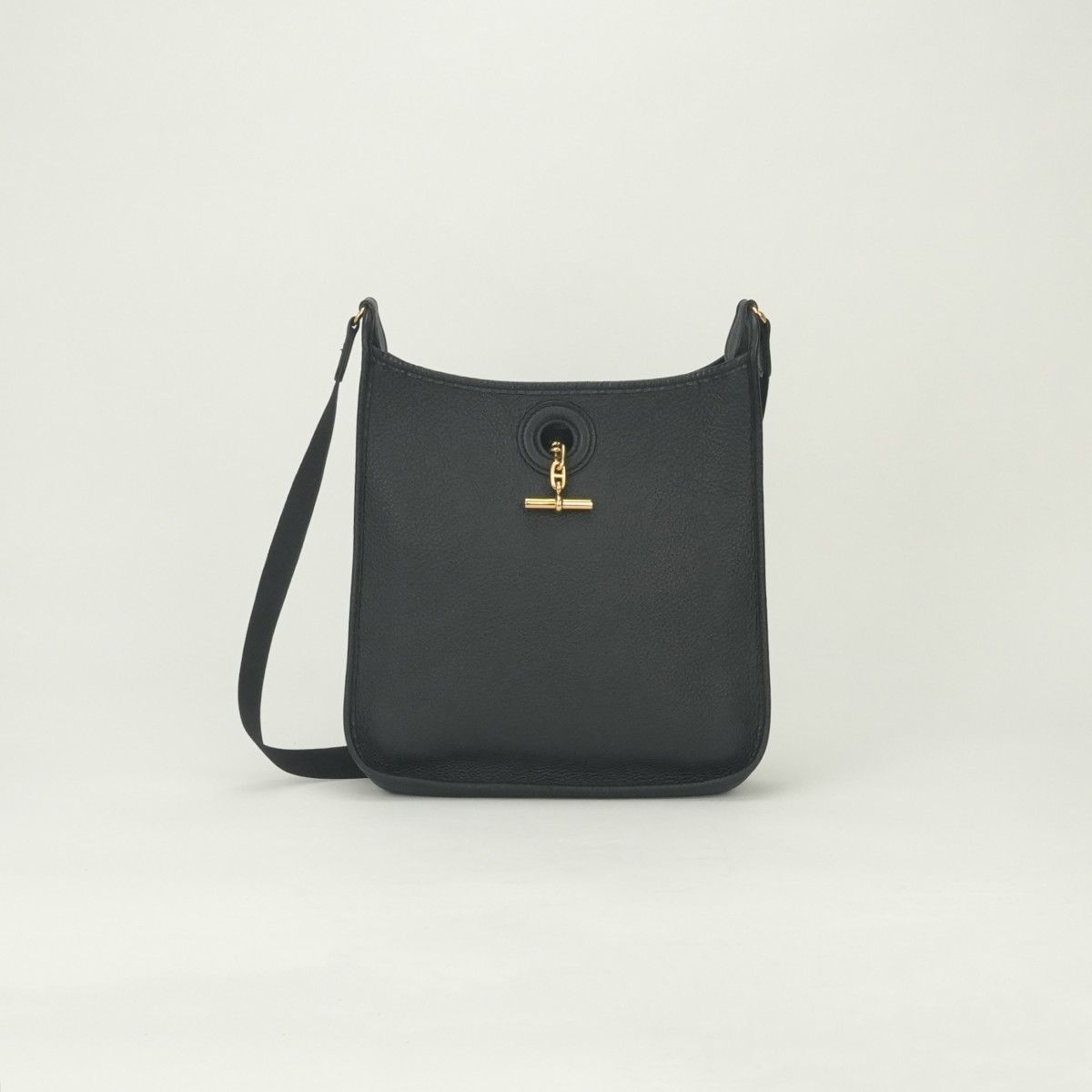 Hermes Vespa PM Shoulder Bag Togo Noir Black Gold