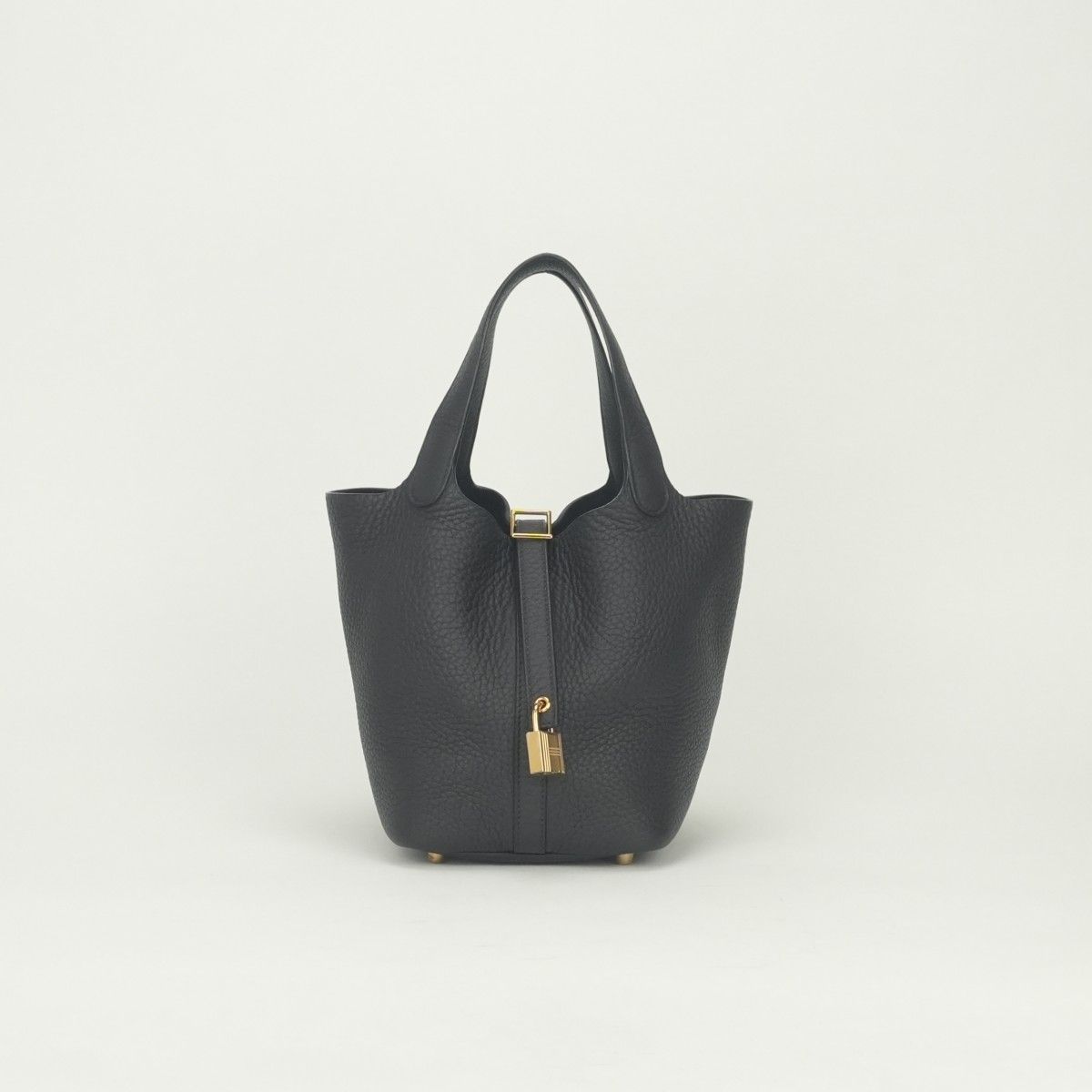 Hermes Picotin Lock PM 18 Tote Taurillon Clemence Prunoir Black Purple
