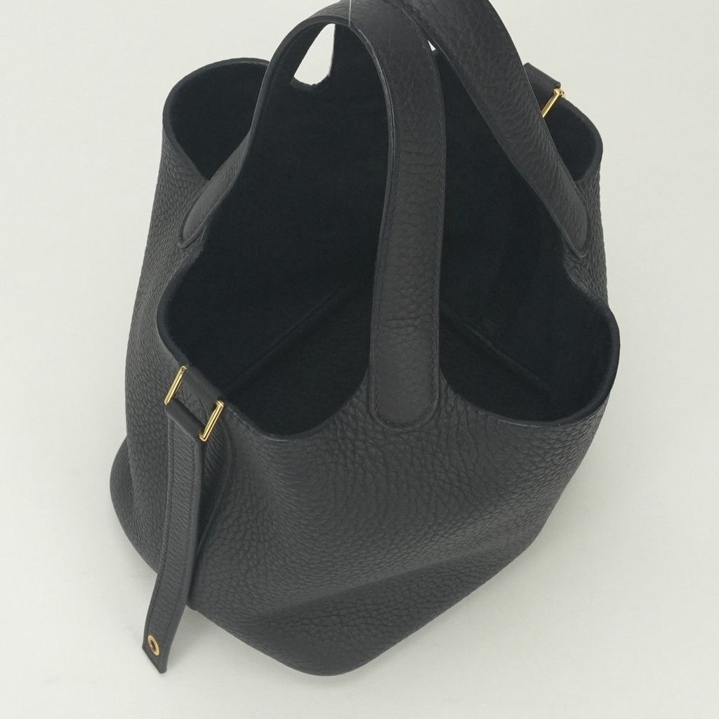 Hermes Picotin Lock PM 18 Tote Taurillon Clemence Prunoir Black Purple — view 8