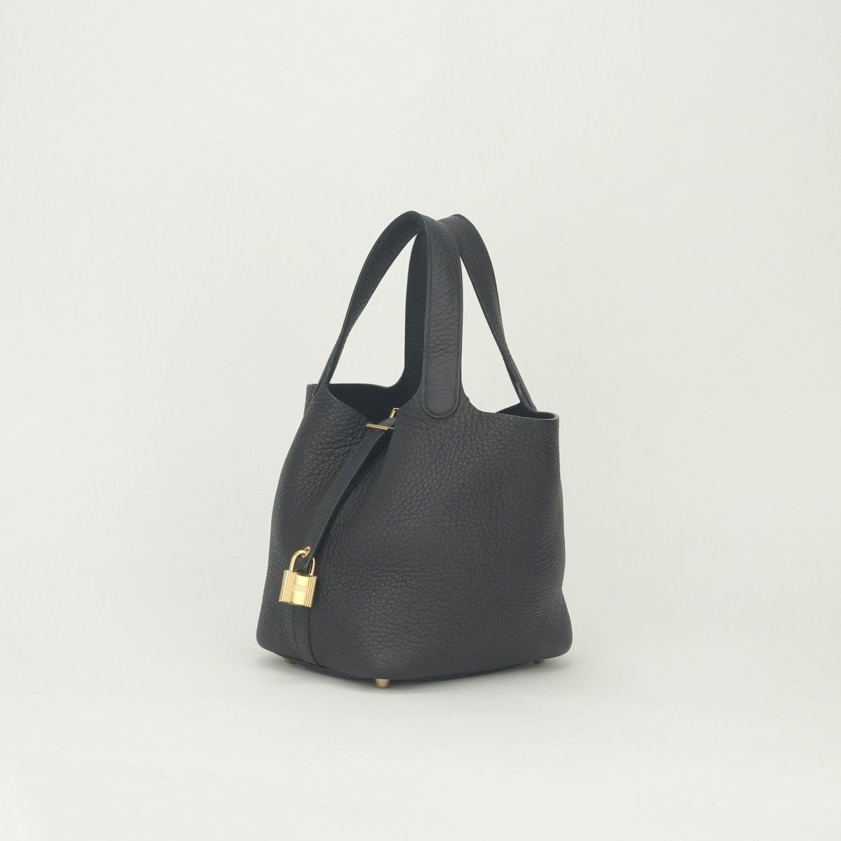Hermes Picotin Lock PM 18 Tote Taurillon Clemence Prunoir Black Purple — view 2