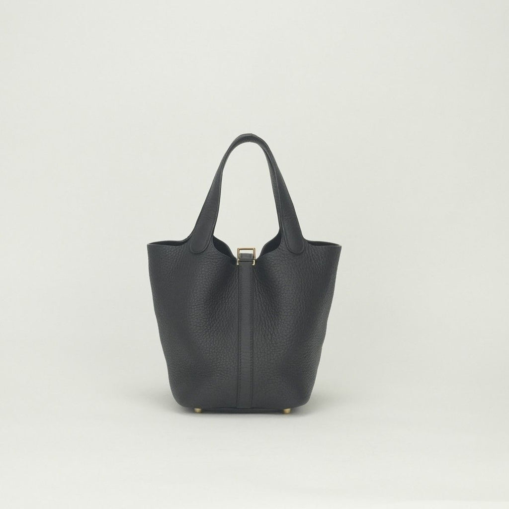 Hermes Picotin Lock PM 18 Tote Taurillon Clemence Prunoir Black Purple — view 3