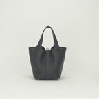 Hermes Picotin Lock PM 18 Tote Taurillon Clemence Prunoir Black Purple — view 3