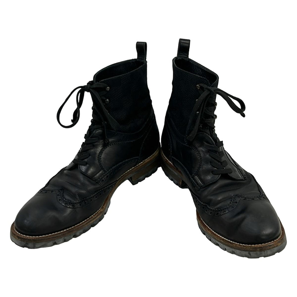 Louis Vuitton Short Boots 9 Black Damier Graphite Leather — view 2