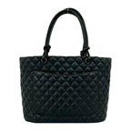 Chanel With Card Cambon Line CC Logo Leather Tote Black — view 3