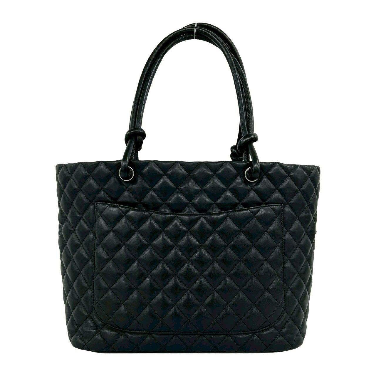 Chanel With Card Cambon Line CC Logo Leather Tote Black — view 3