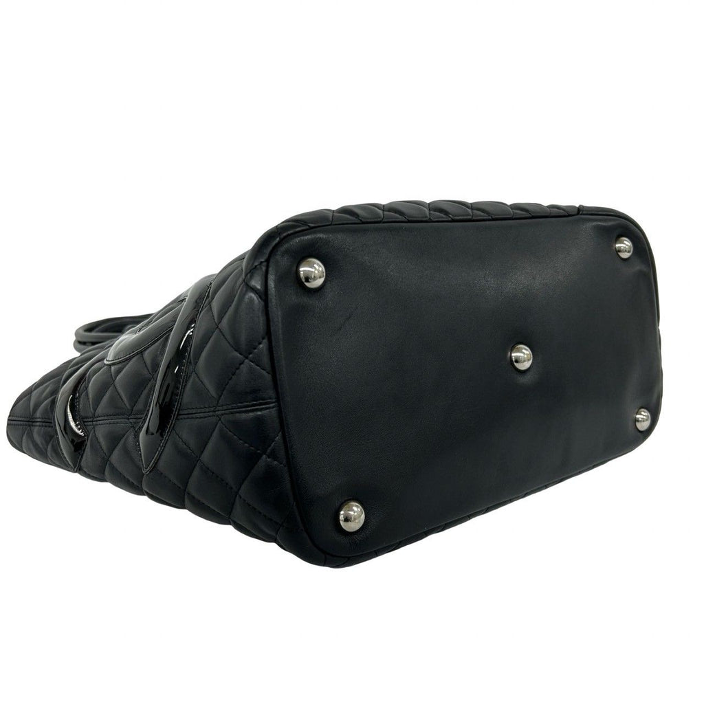 Chanel With Card Cambon Line CC Logo Leather Tote Black — view 7