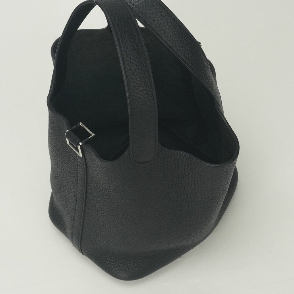 Hermes Picotin Lock PM 18 Tote Taurillon Clemence Noir Black Silver — view 8