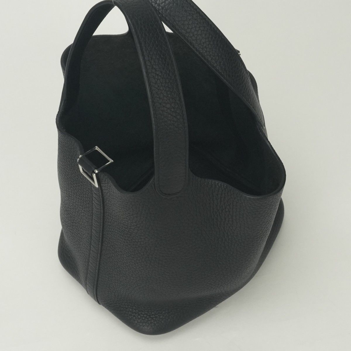 Hermes Picotin Lock PM 18 Tote Taurillon Clemence Noir Black Silver — view 8