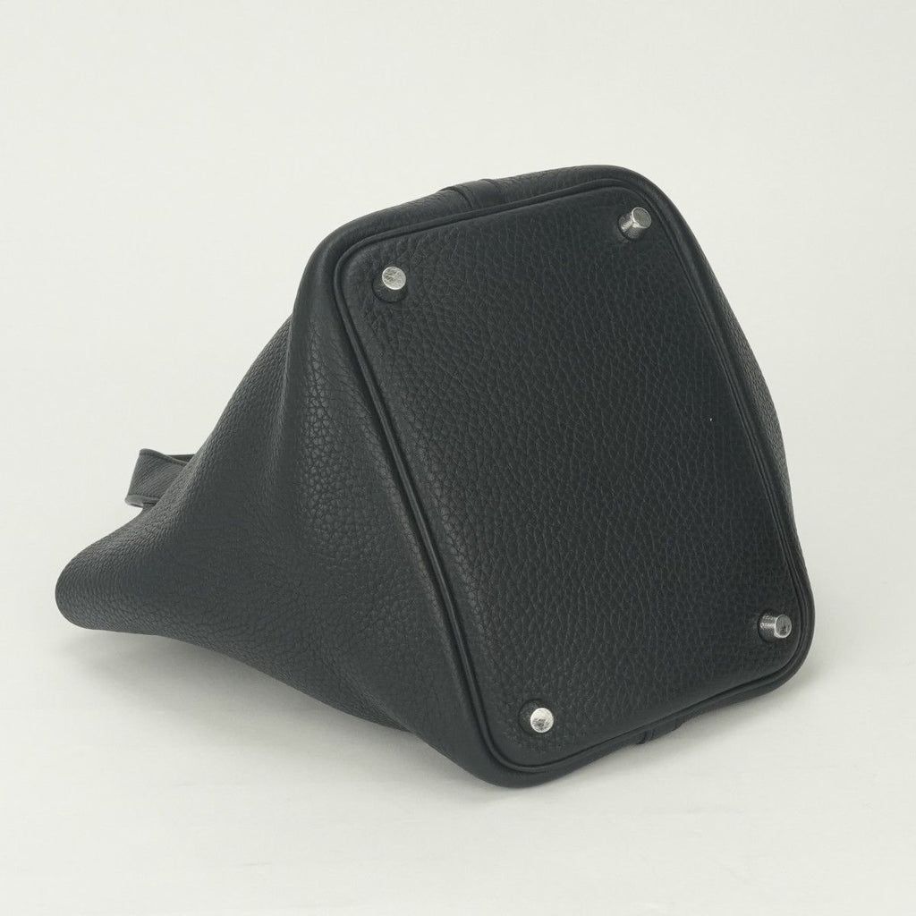 Hermes Picotin Lock PM 18 Tote Taurillon Clemence Noir Black Silver — view 6
