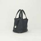 Hermes Picotin Lock PM 18 Tote Taurillon Clemence Noir Black Silver — view 2