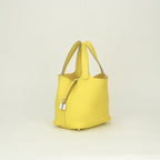 Hermes Picotin Lock PM Tote Taurillon Clemence Lime Yellow Silver Handbag — view 2