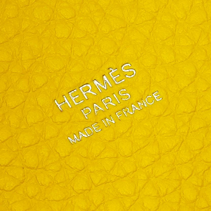 Hermes Picotin Lock PM Tote Taurillon Clemence Lime Yellow Silver Handbag — view 8
