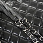 Chanel Chain Tote Quilted Calf Black Silver — view 9