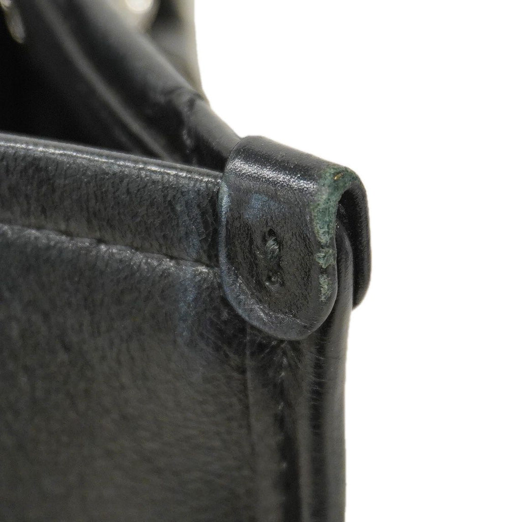 Chanel Chain Tote Quilted Calf Black Silver — view 7