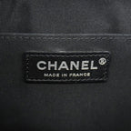 Chanel Chain Tote Quilted Calf Black Silver — view 5