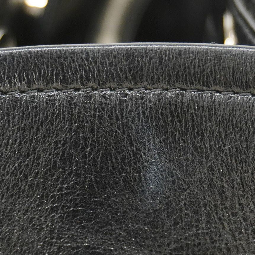Chanel Chain Tote Quilted Calf Black Silver — view 8