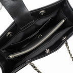 Chanel Chain Tote Quilted Calf Black Silver — view 4