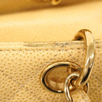 Chanel Chain Tote Quilted Caviar Leather Beige Gold — view 8