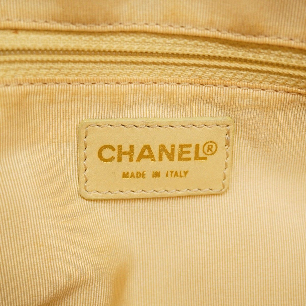 Chanel Chain Tote Quilted Caviar Leather Beige Gold — view 5