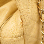 Chanel Chain Tote Quilted Caviar Leather Beige Gold — view 9