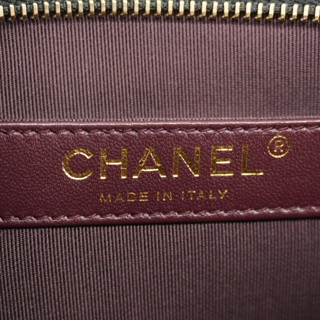 Chanel Shoulder Bag Lambskin Black Champagne Gold — view 5