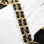 Chanel Shoulder Bag Lambskin Black Champagne Gold — view 7