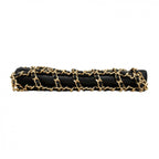 Chanel Shoulder Bag Lambskin Black Champagne Gold — view 3