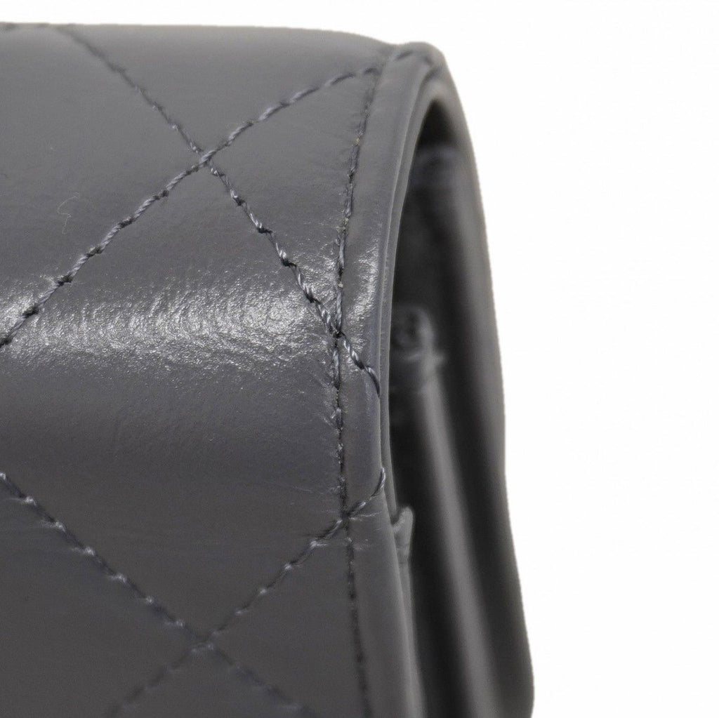 Chanel Handbag Quilted Lambskin Gray Silver 2-Way — view 7