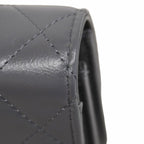 Chanel Handbag Quilted Lambskin Gray Silver 2-Way — view 7
