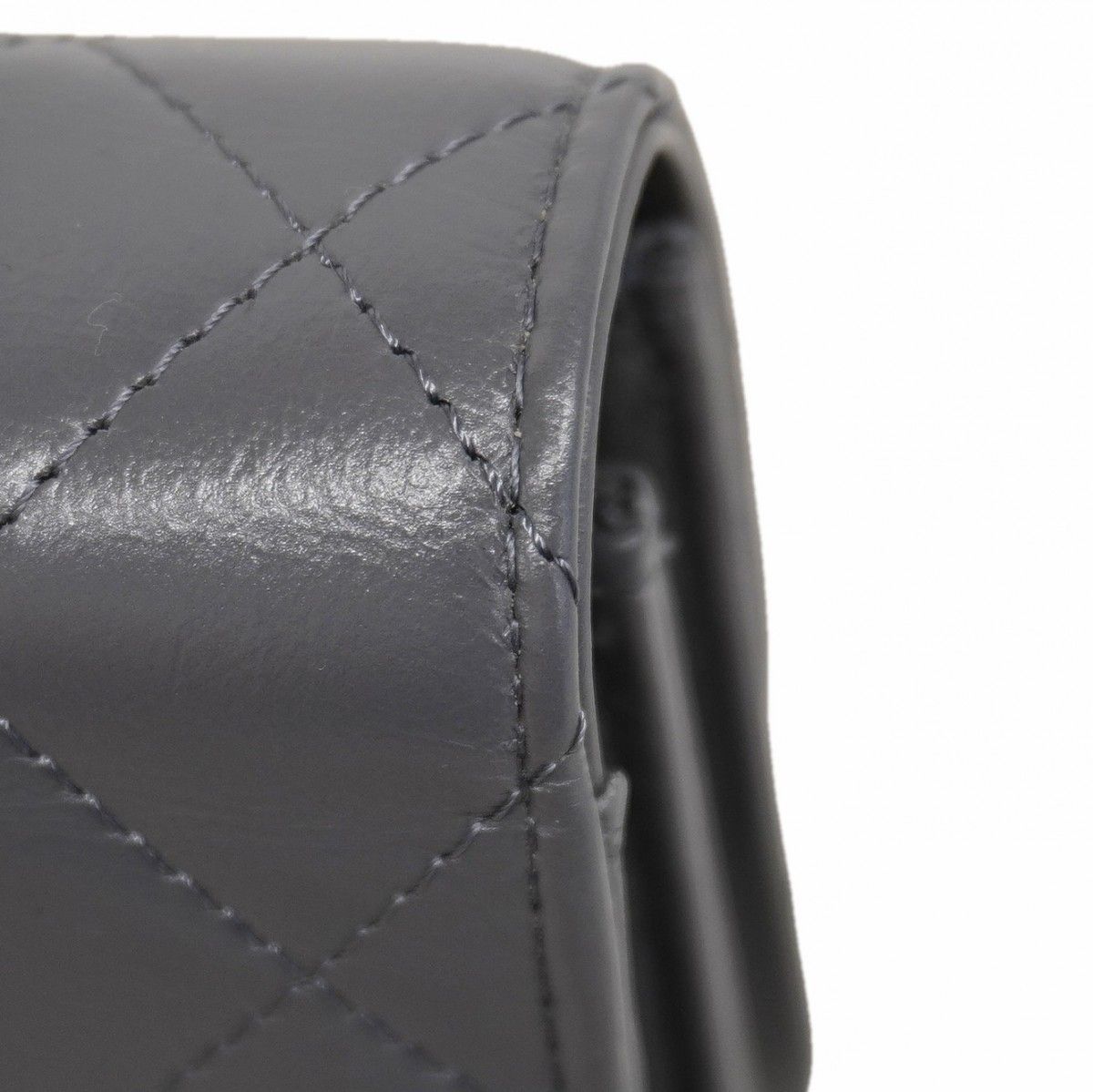 Chanel Handbag Quilted Lambskin Gray Silver 2-Way — view 7