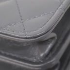 Chanel Handbag Quilted Lambskin Gray Silver 2-Way — view 6