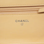 Chanel Shoulder Wallet Bicolor Leather Beige Silver — view 5
