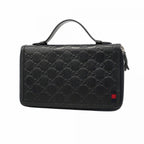 Gucci Wallet Guccissima Leather Navy Silver