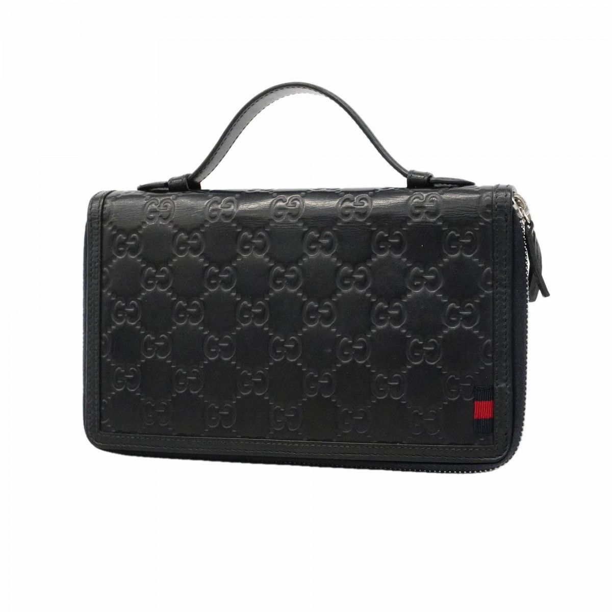 Gucci Wallet Guccissima Leather Navy Silver