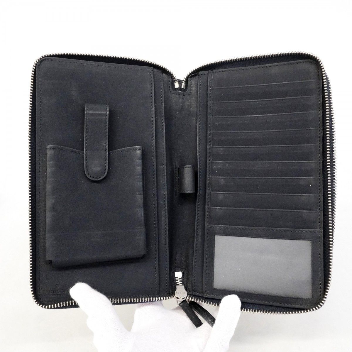 Gucci Wallet Guccissima Leather Navy Silver — view 4