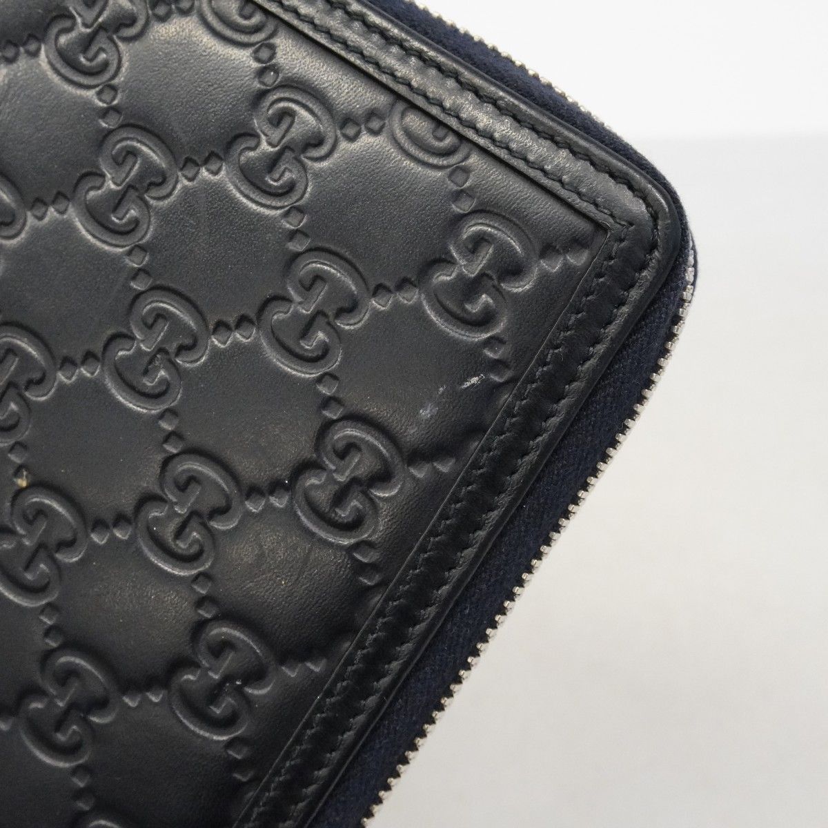 Gucci Wallet Guccissima Leather Navy Silver — view 9