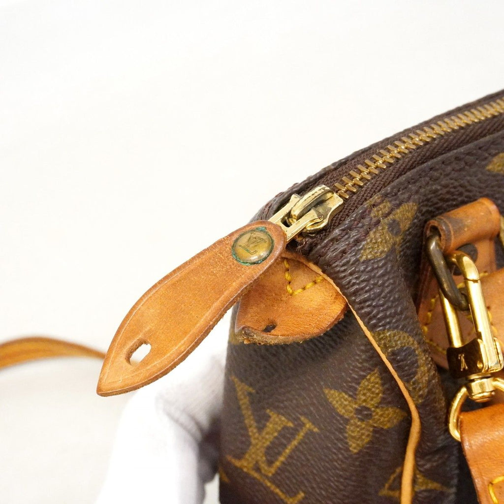Louis Vuitton Handbag Monogram Mini Speedy Brown 2-Way — view 9
