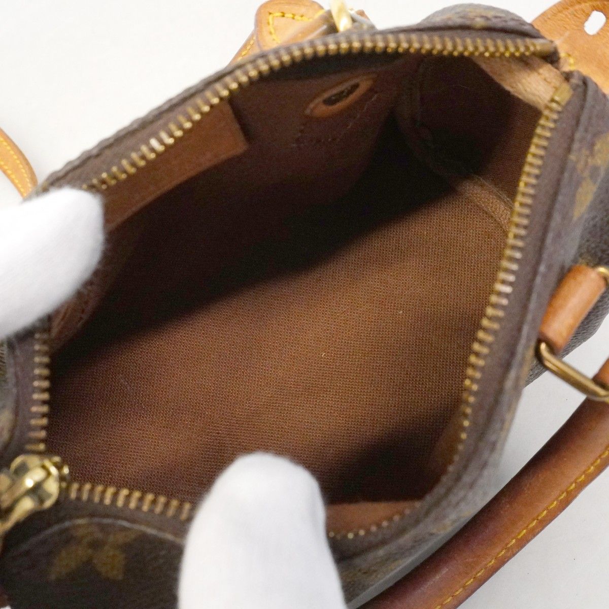 Louis Vuitton Handbag Monogram Mini Speedy Brown 2-Way — view 4