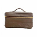 Chanel Pouch Bicolor Leather Brown Gold