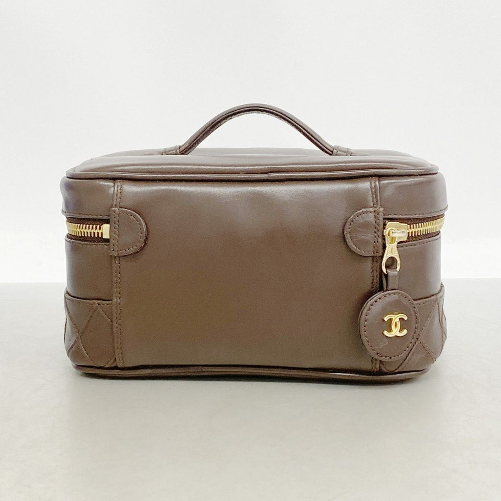 Chanel Pouch Bicolor Leather Brown Gold — view 8