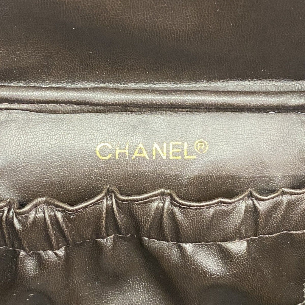 Chanel Pouch Bicolor Leather Brown Gold — view 5