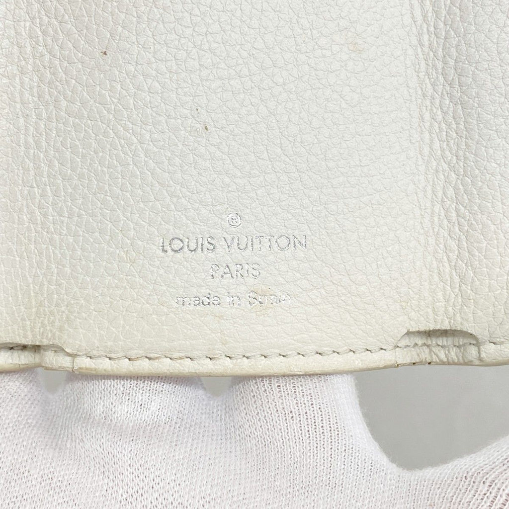 Louis Vuitton Trifold Wallet Taurillon Portefeuille Lock Mini White — view 4