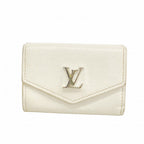 Louis Vuitton Trifold Wallet Taurillon Portefeuille Lock Mini White