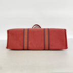 Hermes Tote Fourre Tout GM Canvas Red Silver — view 3