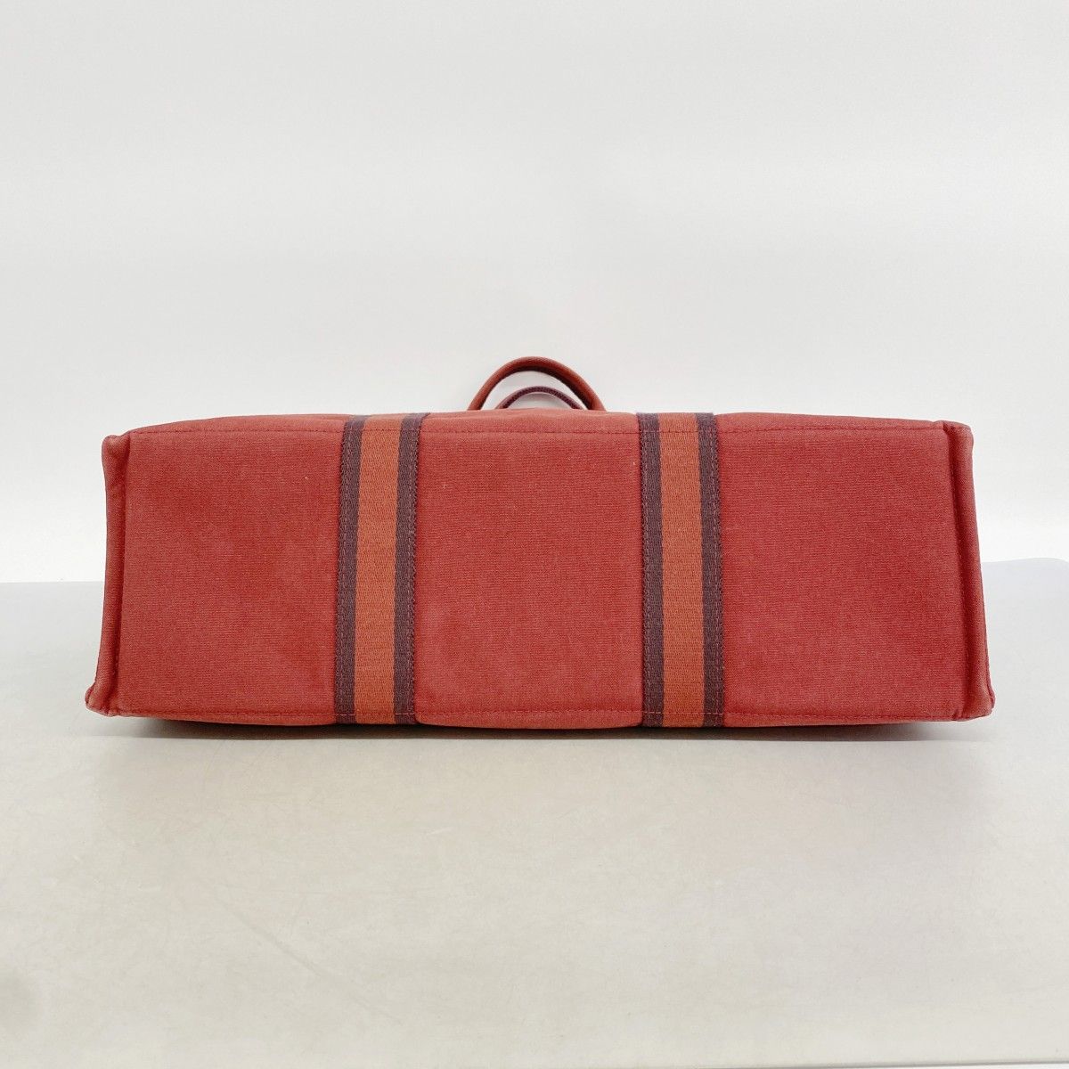 Hermes Tote Fourre Tout GM Canvas Red Silver — view 3
