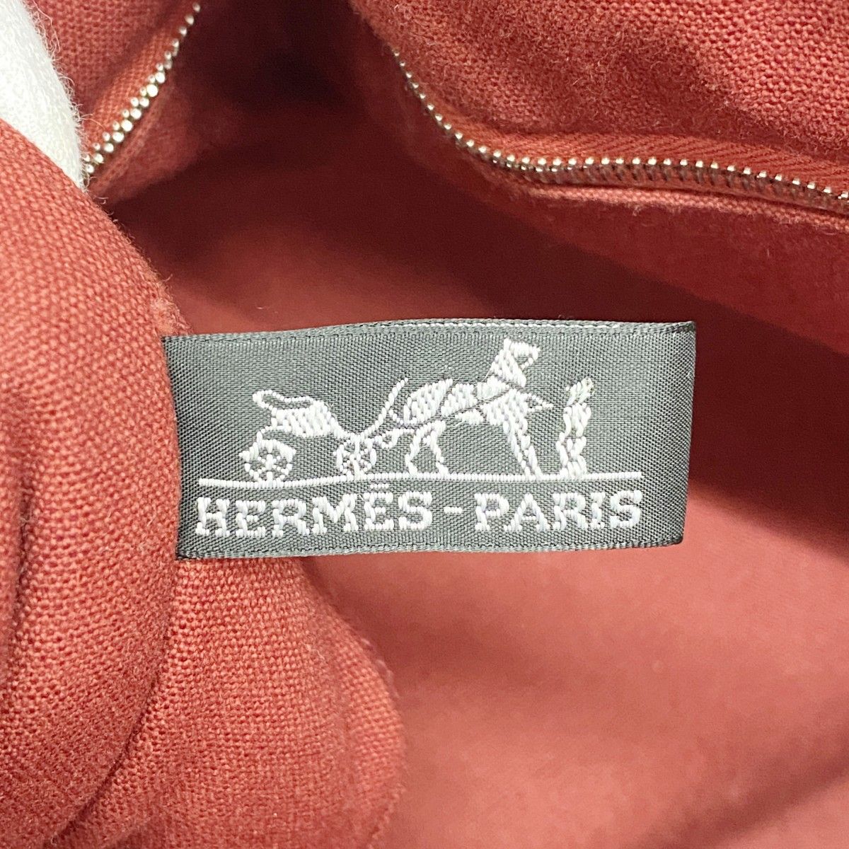 Hermes Tote Fourre Tout GM Canvas Red Silver — view 5