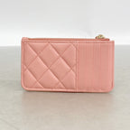 Chanel Coin Case Quilted Caviar Leather Salmon Pink Champagne Gold — view 6